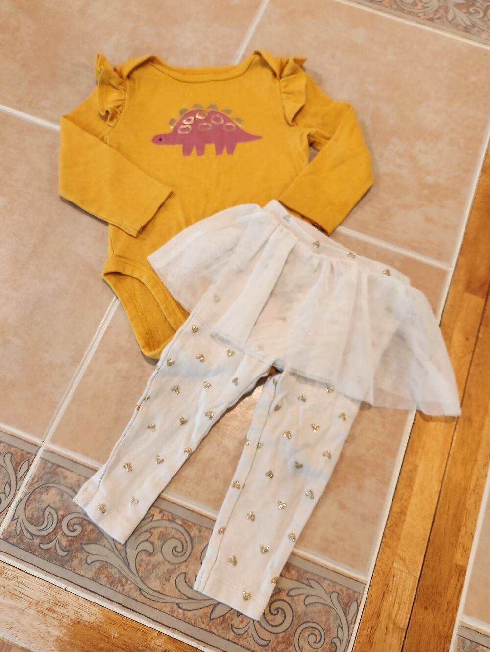 12 Months Girls Dinosaur Outfit